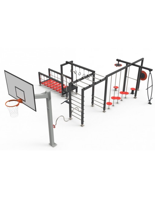 Kliūčių ruožas su krepšinio lenta SHD